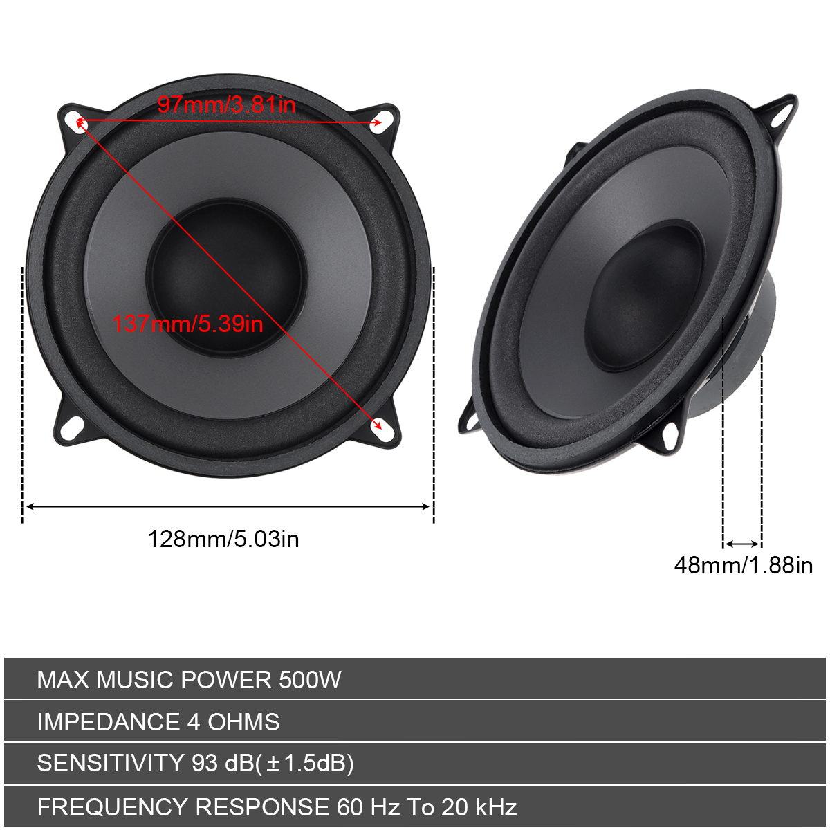 5 Inch 400W / 500W 2 Ổ HiFi Đồ - đánh giá và giá Audio Universal Music